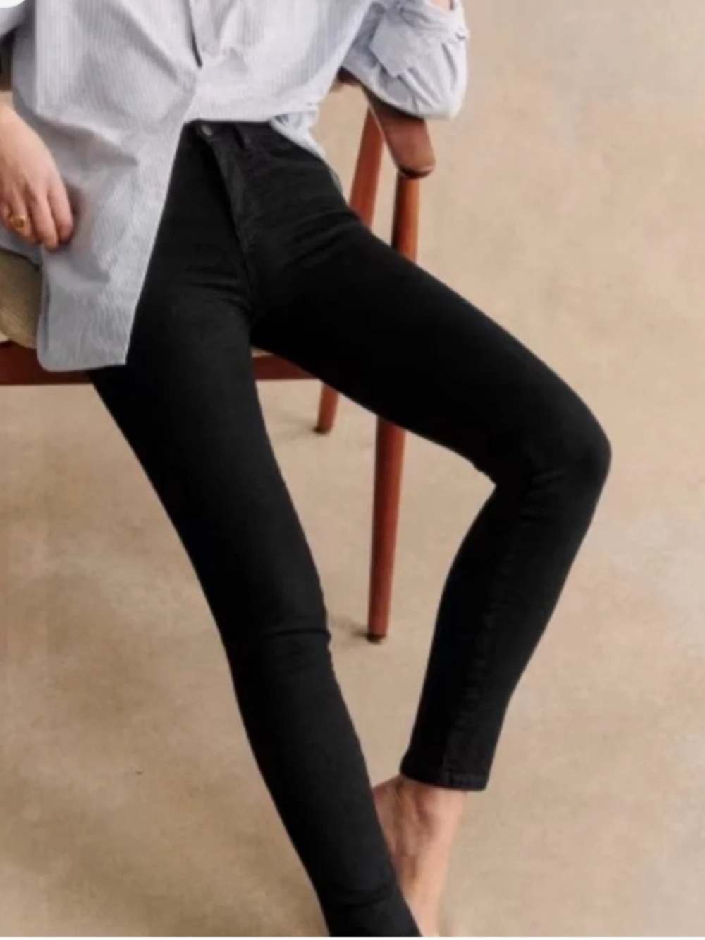 Sézane Black Slim Parfait Jeans
